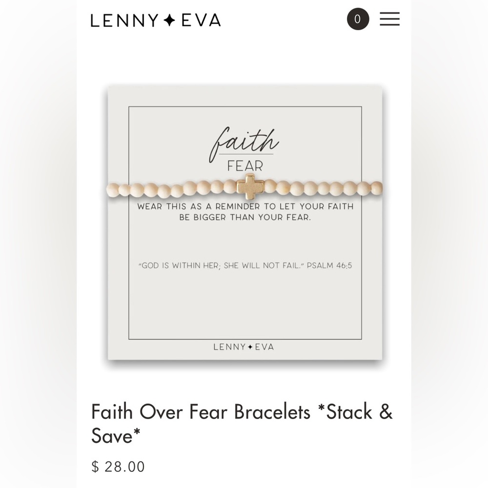 Faith Over Fear Bracelet |Lenny and Eva| NWOT
